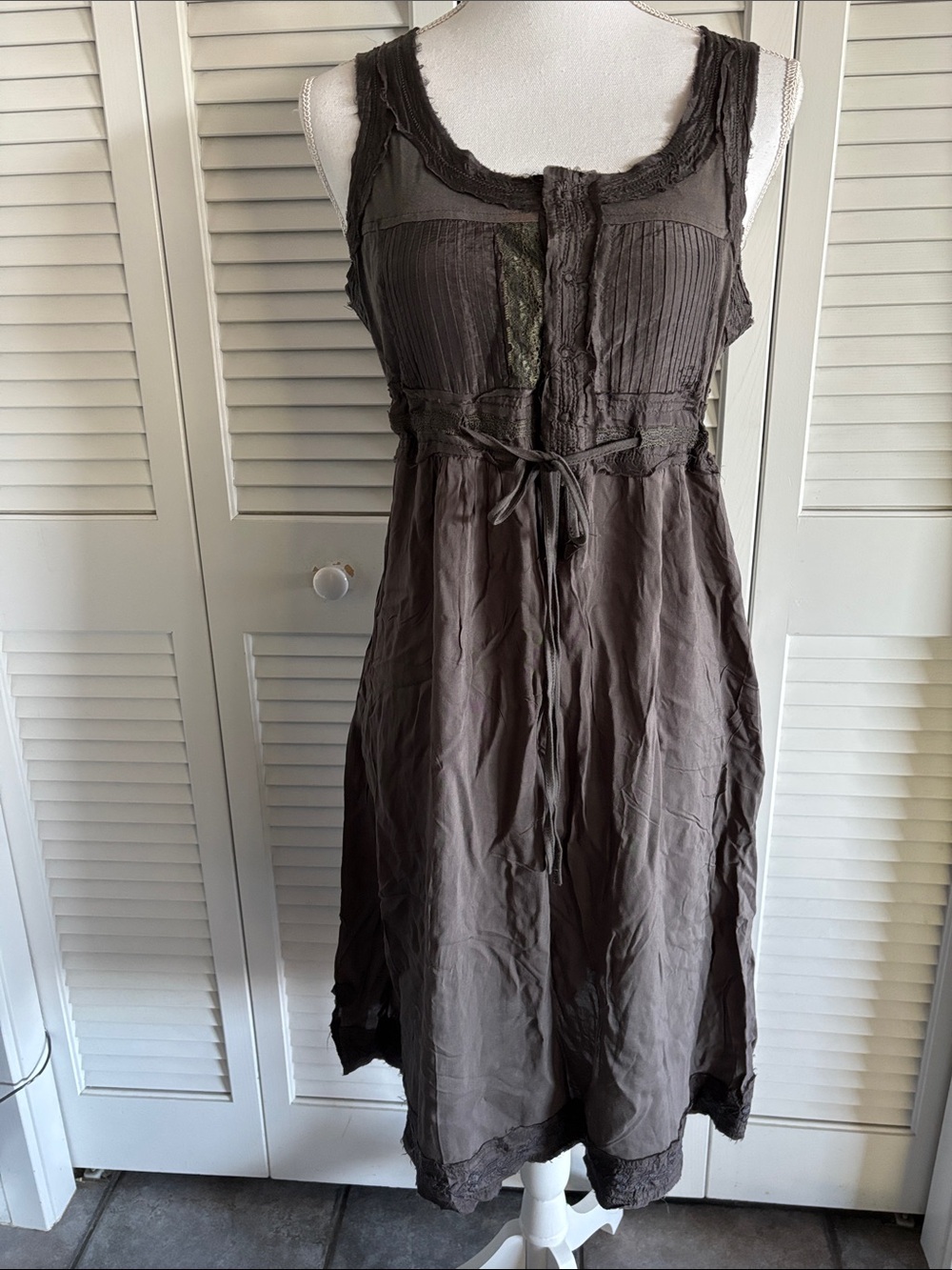 Mur Mur Brown Slip Dress 100% Cotton Festival Country Boho Feminine Size Medium